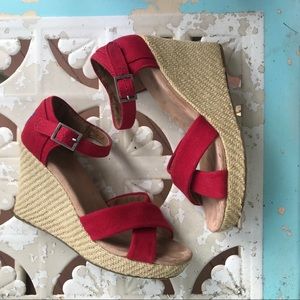 TOMS Sienna Jute Espadrille Wedge Sandal
